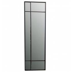 Miroir Rethel Athezza Glace Rectangulaire Fer Patiné Noir Décoration Murale Forme Symétrique 2x50x160cm