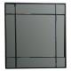 Miroir Rethel Athezza Glace Carrée Fer Patiné Noir Décoration Murale Forme Symétrique 2x90x90cm