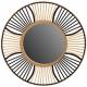 Miroir Soullans Floral Athezza Glace en Bambou Bi-colore Décoration Murale Forme Fleur 2x81x81cm