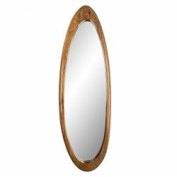Glace Murale Nino Athezza Miroir en Bois Finition Noyer Décoration Murale Ovale 3x31x100cm