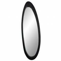 Glace Murale Nino Athezza Miroir en Bois Finition Noire Décoration Murale Ovale 3x31x100cm