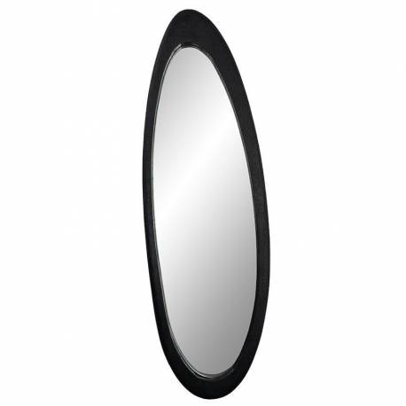 Glace Murale Nino Athezza Miroir en Bois Finition Noire Décoration Murale Ovale 3x31x100cm