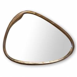 Glace Brinda Athezza Miroir Mural en Fonte d'Aluminium Finition Doré Décoration Design 3x42x55cm