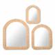 Trio de Miroirs Taria Athezza Lot de 3 Glaces Murales Forme Fenêtre Décorations Murales en Raphia
