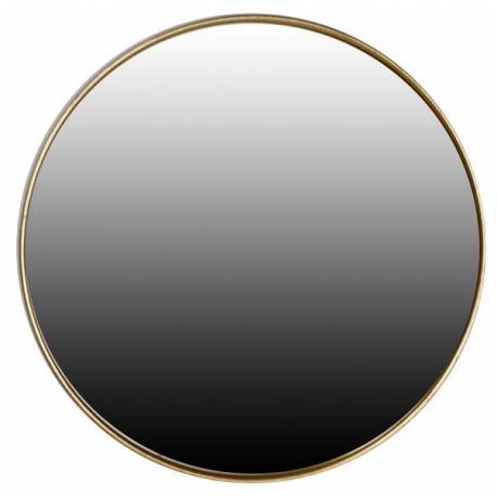 Grand Miroir Mona Athezza Glace Murale de Forme Rond Décoration en Métal Patiné Doré 5x70x70cm