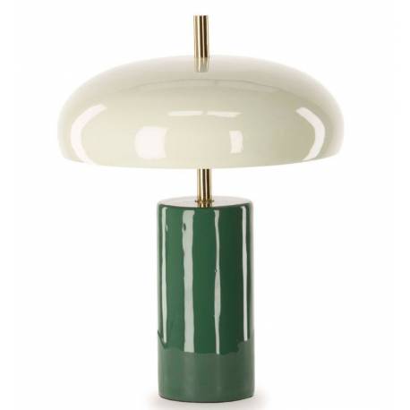 Lampe Maui Athezza Luminaire Champigon en Métal Vert et Vert d'Eau Lampe à Poser Design 30x30x40cm