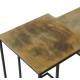 Set de 3 Tables Basses Niveaux Athezza Sellettes Tables Gigognes en Métal et Aluminium Couleur Laitonnée et Noire 44x46x85cm