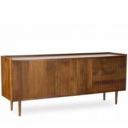 Buffet Kinara Athezza Enfilade Manguier Bahut 2 Portes 3 Tiroirs Vaisselier 45x75x174cm