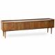 Meuble TV Kinara Enfilade basse 4 portes meuble de salon en manguier Bahut de rangement 35x50x174cm