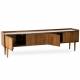 Meuble TV Kinara Enfilade basse 4 portes meuble de salon en manguier Bahut de rangement 35x50x174cm