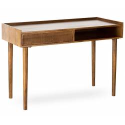 Bureau Kinara Athezza Secretaire en Manguier Couleur Naturelle Console à Niche et Tiroir 50x76x110cm