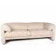 Canapé Cologne Athezza Sofa 2 Places Assise de Salon Tissu Côtelé Blanc Banquette Design 73x95x224cm