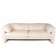Canapé Cologne Athezza Sofa 2 Places Assise de Salon Tissu Côtelé Blanc Banquette Design 73x95x224cm