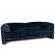 Canapé Cologne Athezza Sofa 2 Places Assise de Salon Tissu Côtelé Bleu Banquette Design 73x95x224cm