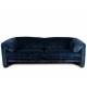Canapé Cologne Athezza Sofa 2 Places Assise de Salon Tissu Côtelé Bleu Banquette Design 73x95x224cm