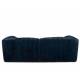 Canapé Cologne Athezza Sofa 2 Places Assise de Salon Tissu Côtelé Bleu Banquette Design 73x95x224cm