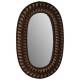 Miroir Favril Athezza Glace Ovale Murale Décoration Murale en Bambou Ton Brun 4x50x80cm