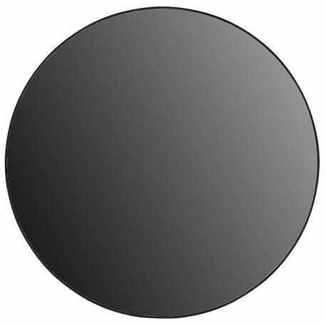 Miroir Rond Loft Athezza Glace Design Décoration en Métal Noir et Verre 2x116x116cm