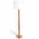 Lampadaire Koloa Athezza Luminaire en Bois Métal et Coton Naturel Lampe sur Pied 45x45x154cm