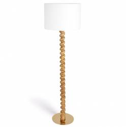 Lampadaire Koloa Athezza Luminaire en Bois Métal et Coton Naturel Lampe sur Pied 45x45x154cm