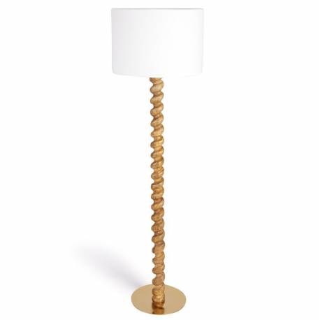 Lampadaire Koloa Athezza Luminaire en Bois Métal et Coton Naturel Lampe sur Pied 45x45x154cm