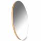 Miroir Ofod Rond Bordure Chêne Clair Athezza Glace Moderne Décoration Murale en Verre et Bois 4x100x100cm