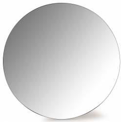 Miroir Ofod Rond Bordure Chêne Clair Athezza Glace Moderne Décoration Murale en Verre et Bois 4x100x100cm