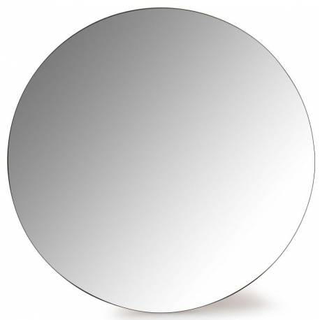Miroir Ofod Rond Bordure Chêne Clair Athezza Glace Moderne Décoration Murale en Verre et Bois 4x100x100cm