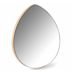 Miroir Droplet Athezza Miroir Bordure Chene Clair Glace Design Décoration en Bois 4x50x60cm