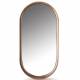 Miroir Ovale Laoul Athezza Miroir en Bois Finition Chataigne Décoration Murale Ovale 6x40x80cm