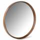 Miroir Rond Laoul Athezza Miroir en Noyer Finition Noisette Décoration Murale Ronde 6x80x80cm