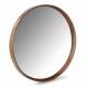 Miroir Rond Laoul Athezza Miroir en Noyer Finition Noisette Décoration Murale Ronde 6x50x50cm