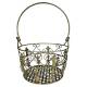 Moyen Panier Jardinière à Fleurs en Métal Patiné Vert Antique Corbeille à Volutes 27x27x39cm