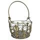 Moyen Panier Jardinière à Fleurs en Métal Patiné Vert Antique Corbeille à Volutes 27x27x39cm