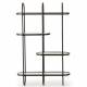 Etagère Inato Athezza Bibliothèque Murale En Métal Noir et Verre Granité Support de Rangement 18x58x92cm