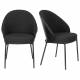 Lot de 2 Chaises Rodin Bouclé Black Dutchbone Assises de Salle à Manger Bois et Tissu Boulclé Fauteuil de Table 53,5x54.2x79cm