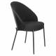Lot de 2 Chaises Rodin Bouclé Black Dutchbone Assises de Salle à Manger Bois et Tissu Boulclé Fauteuil de Table 53,5x54.2x79cm