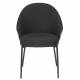 Lot de 2 Chaises Rodin Bouclé Black Dutchbone Assises de Salle à Manger Bois et Tissu Boulclé Fauteuil de Table 53,5x54.2x79cm