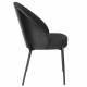 Lot de 2 Chaises Rodin Bouclé Black Dutchbone Assises de Salle à Manger Bois et Tissu Boulclé Fauteuil de Table 53,5x54.2x79cm