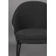 Lot de 2 Chaises Rodin Bouclé Black Dutchbone Assises de Salle à Manger Bois et Tissu Boulclé Fauteuil de Table 53,5x54.2x79cm