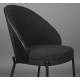 Lot de 2 Chaises Rodin Bouclé Black Dutchbone Assises de Salle à Manger Bois et Tissu Boulclé Fauteuil de Table 53,5x54.2x79cm