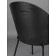 Lot de 2 Chaises Rodin Bouclé Black Dutchbone Assises de Salle à Manger Bois et Tissu Boulclé Fauteuil de Table 53,5x54.2x79cm
