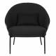 Fauteuil Rodin Bouclé Black Dutchbone Assises de Salon Bois et Tissu Bouclé Siège Ambiance Seventies 72x77,5x82cm