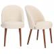 Lot de 2 Chaises Bouclettes Barbara Dutchbone Vintage Tendance Sièges de Table Beige 51x59x85,5cm