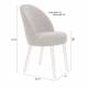 Lot de 2 Chaises Bouclettes Barbara Dutchbone Vintage Tendance Sièges de Table Beige 51x59x85,5cm
