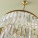 Lustre Verre Métal Doré Fulgurant Signature Suspension Pampille Eclairage 11 lampes 52x52x63cm