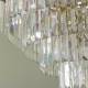 Lustre Verre Métal Doré Fulgurant Signature Luminaire XXL Pampille 22 lampes 82x82x82cm