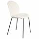 Lot de Deux Assises Bonnet Zuiver Duo de Chaises de Repas Acier et Tissu Teddy Blanc Cassé Assises 45x53x84cm