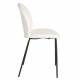 Lot de Deux Assises Bonnet Zuiver Duo de Chaises de Repas Acier et Tissu Teddy Blanc Cassé Assises 45x53x84cm