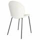 Lot de Deux Assises Bonnet Zuiver Duo de Chaises de Repas Acier et Tissu Teddy Blanc Cassé Assises 45x53x84cm
